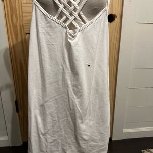 White Sleeveless Top with Crisscross Back